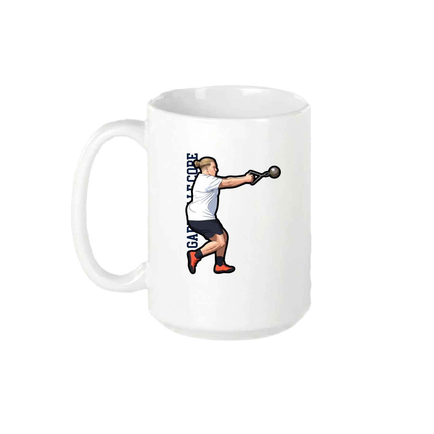 15oz Coffee Mug — Name Vertical in White