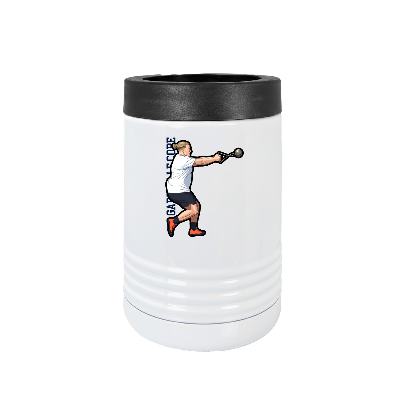 Beverage Holder — Name Vertical in White