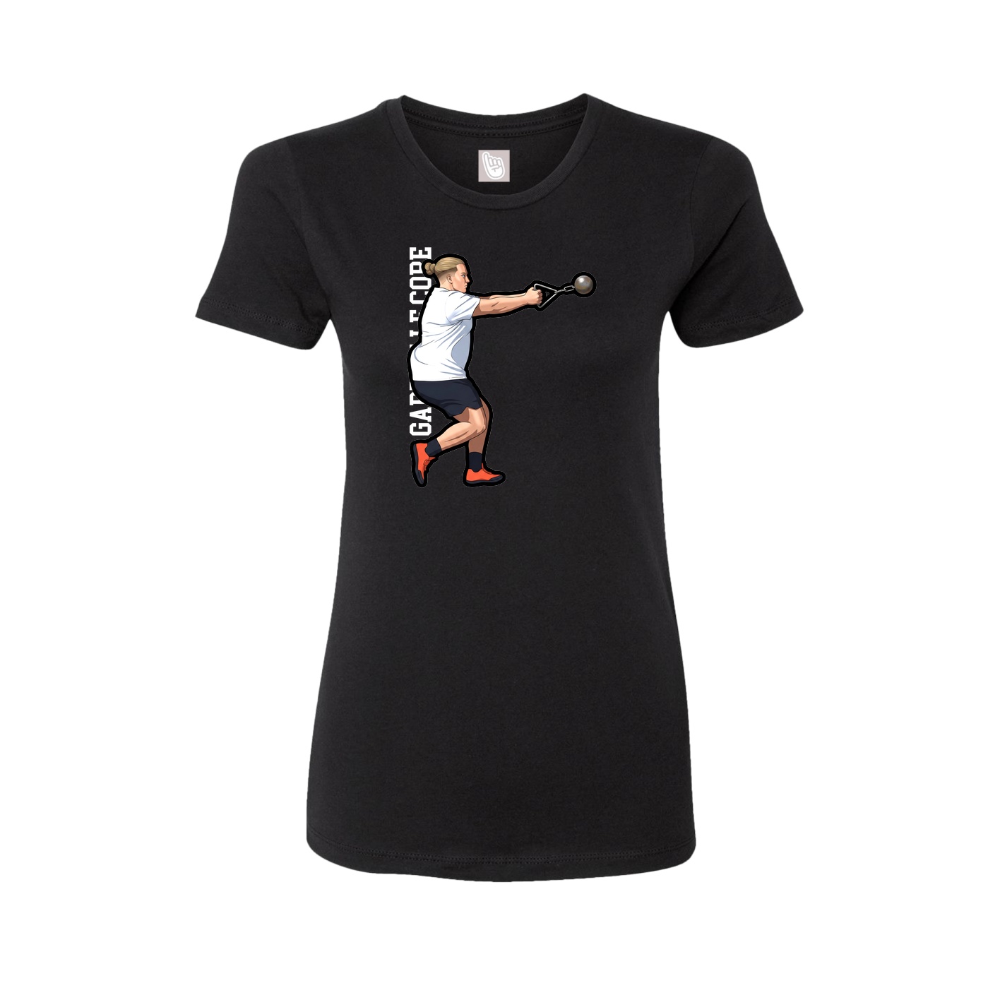 Womens Tee — Name Vertical in Black