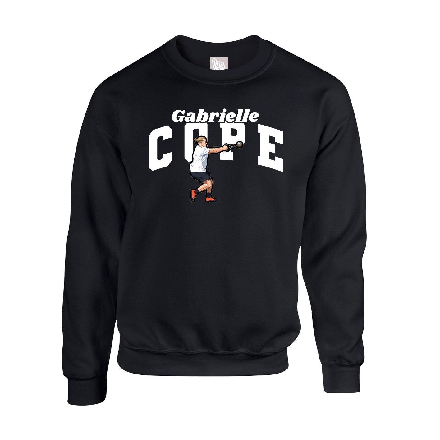 Fleece Crew — Signature Arch in Black