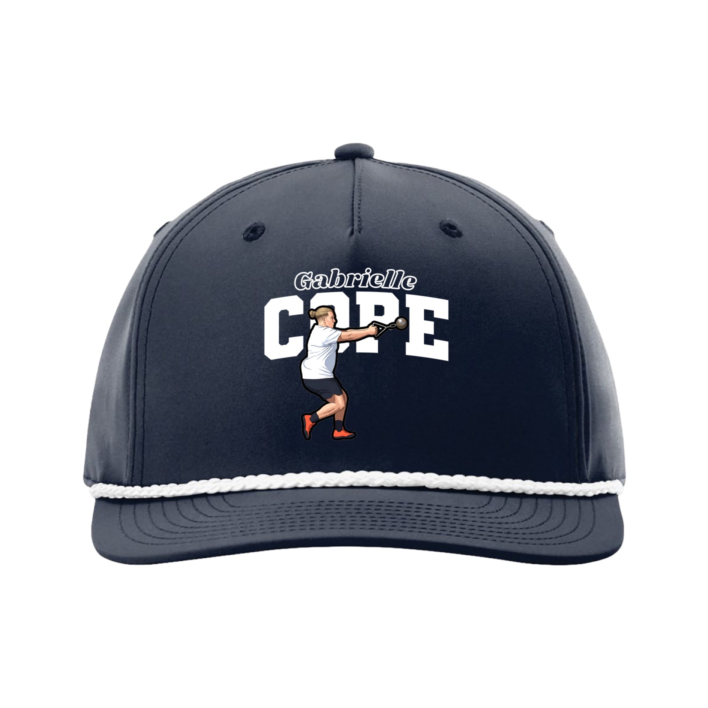 Five-Panel Classic Rope Cap — Name Arch in Navy