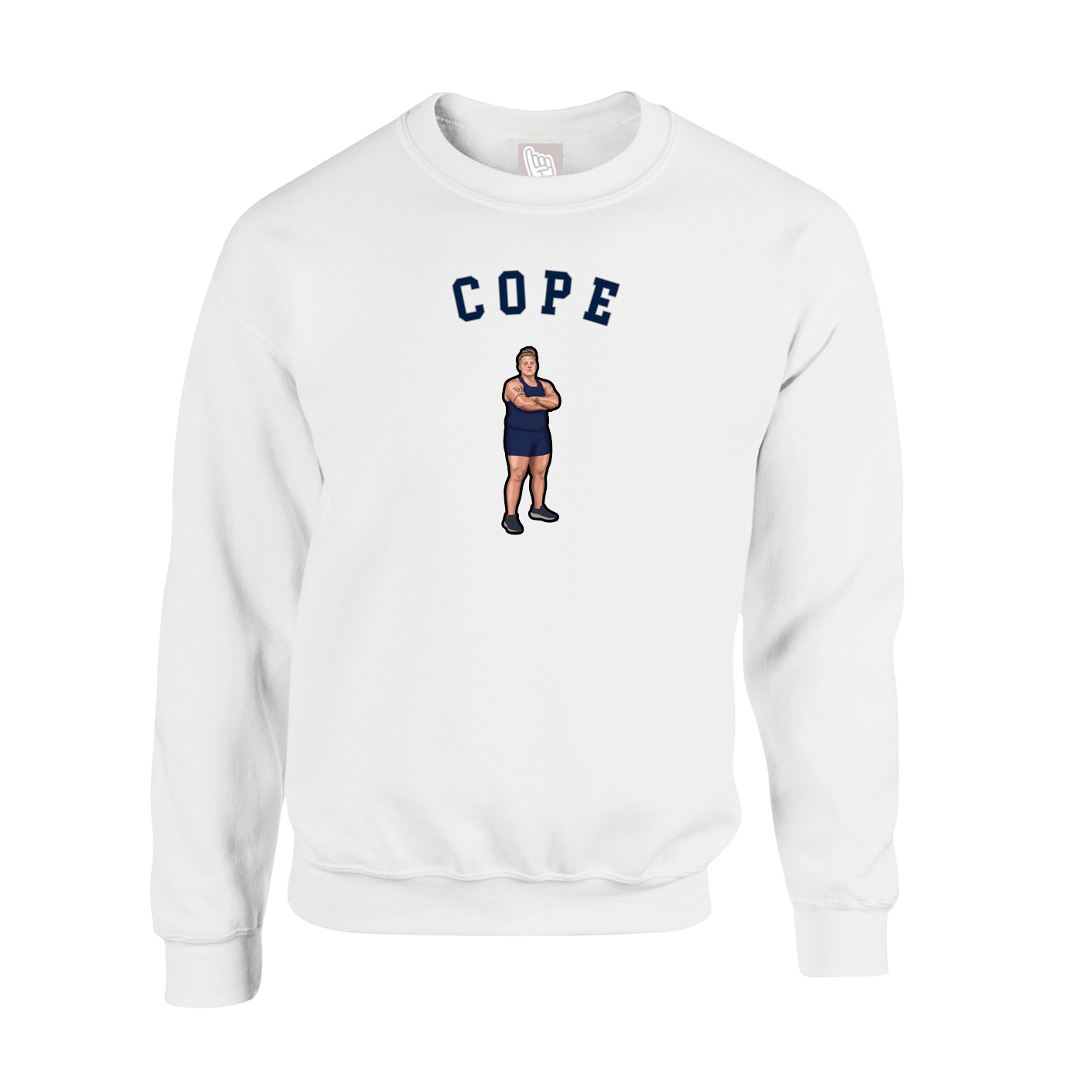 Fleece Crew — Shirsey Arch in White