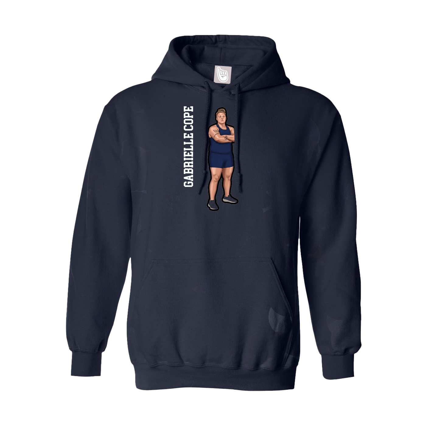 Youth Hoodie — Name Vertical in Navy