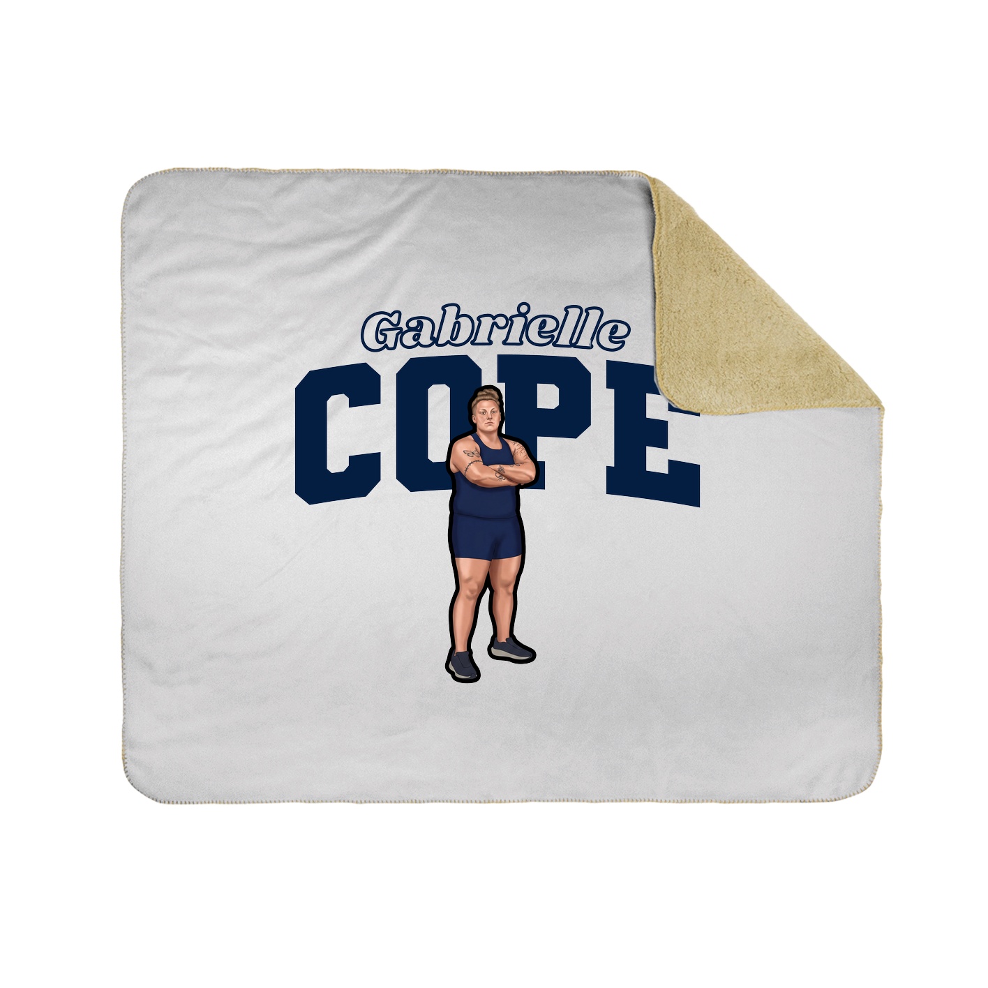 Throw Blanket — Name Arch in White