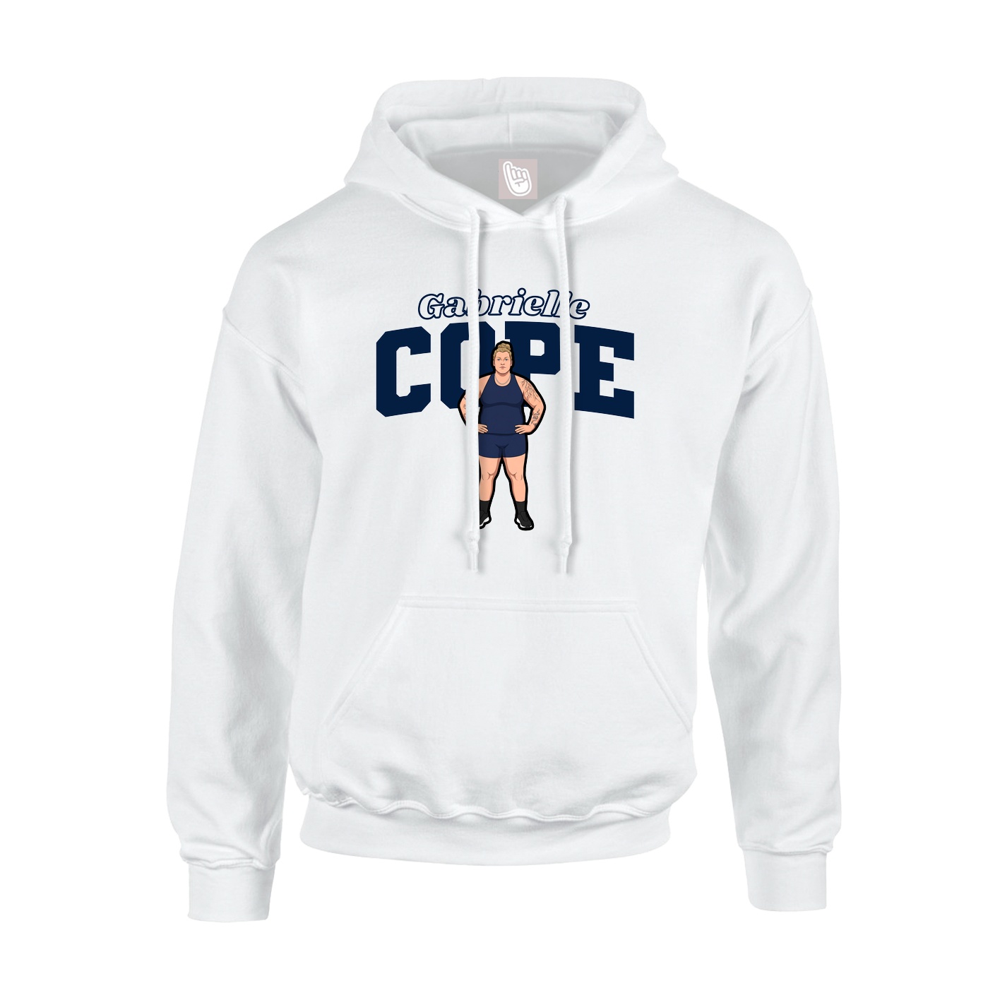 Youth Hoodie — Name Arch in White