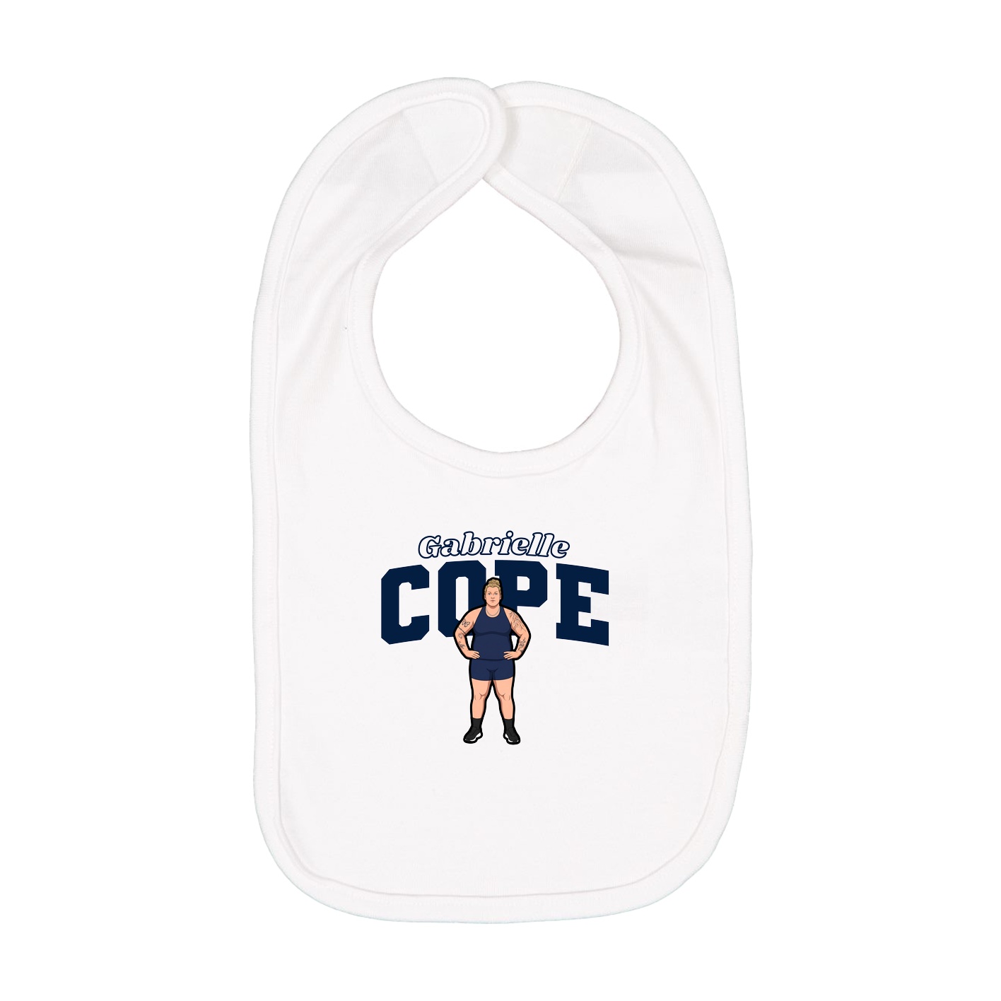 Infant Bib — Name Arch in White