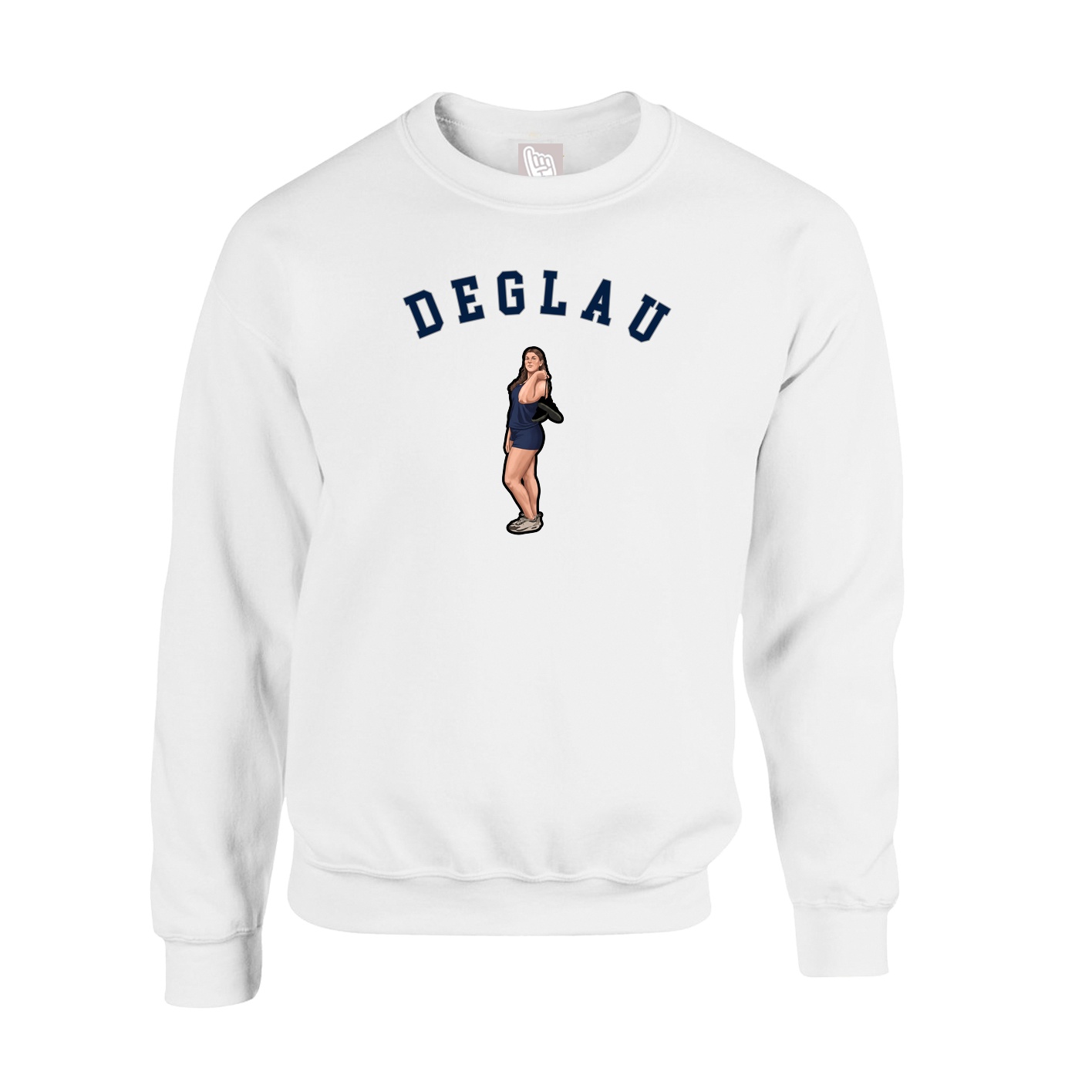 Fleece Crew — Shirsey Arch in White