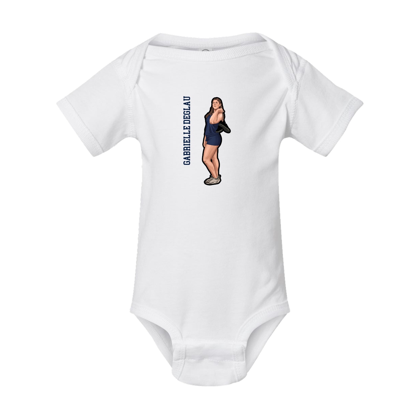Baby Onesie — Name Vertical in White