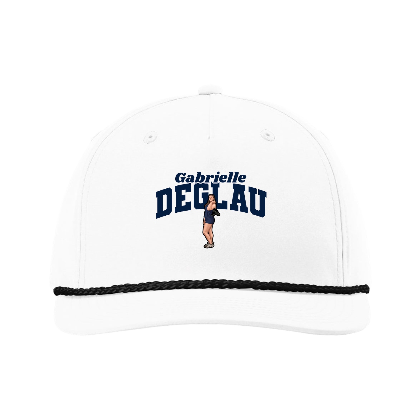 Five-Panel Classic Rope Cap — Signature Arch in White