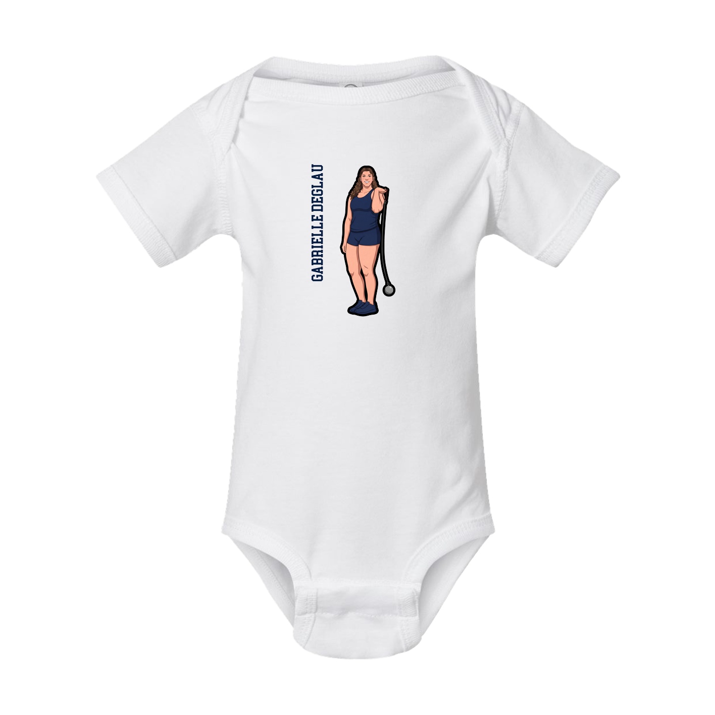 Baby Onesie — Name Vertical in White