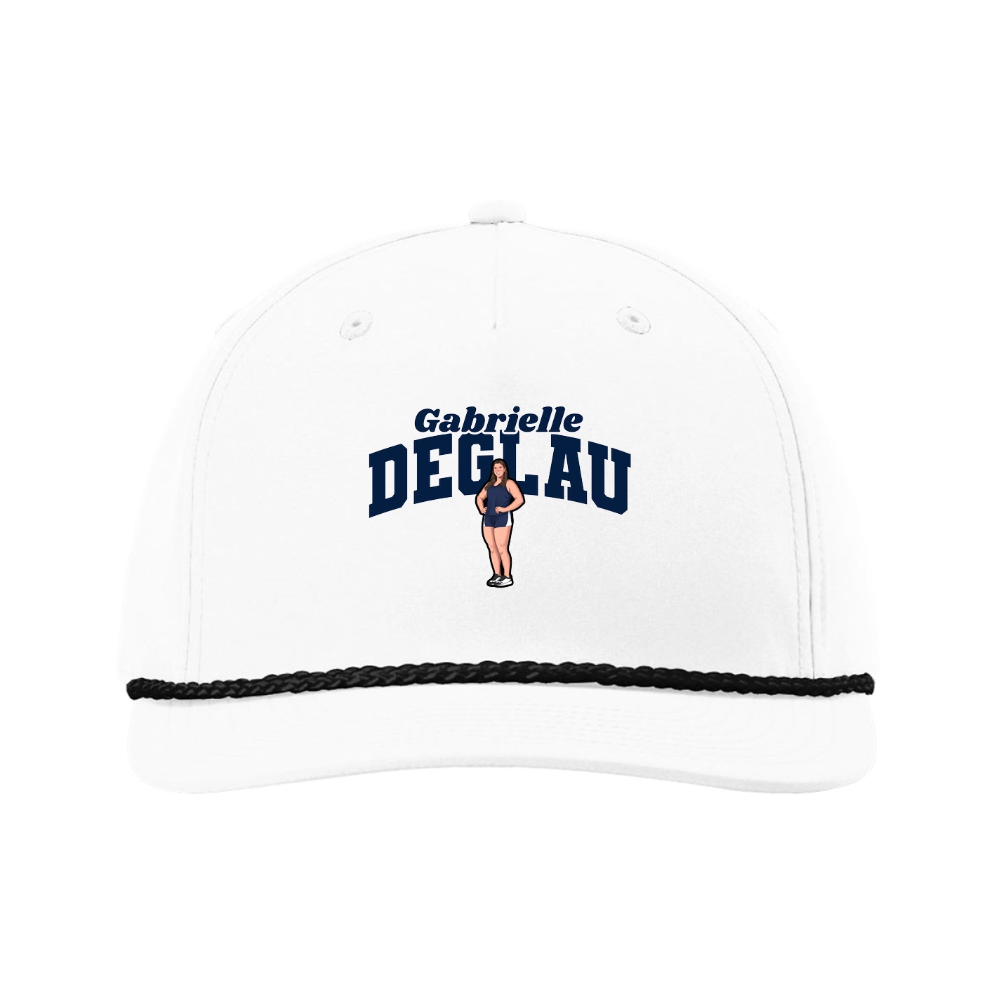 Five-Panel Classic Rope Cap — Signature Arch in White