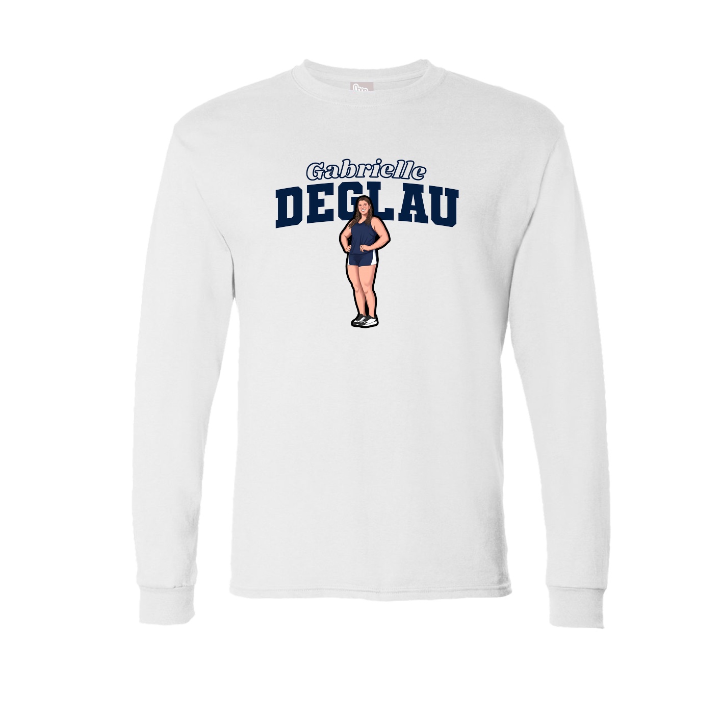 Long Sleeve Tee — Name Arch in White