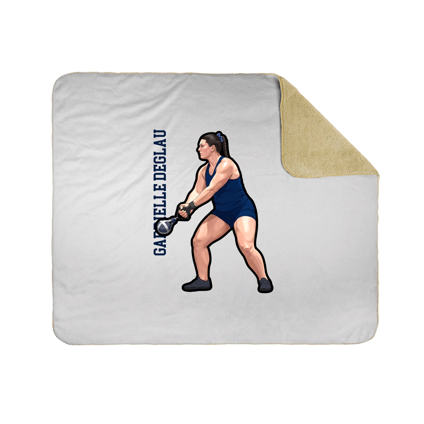 Throw Blanket — Name Vertical in White