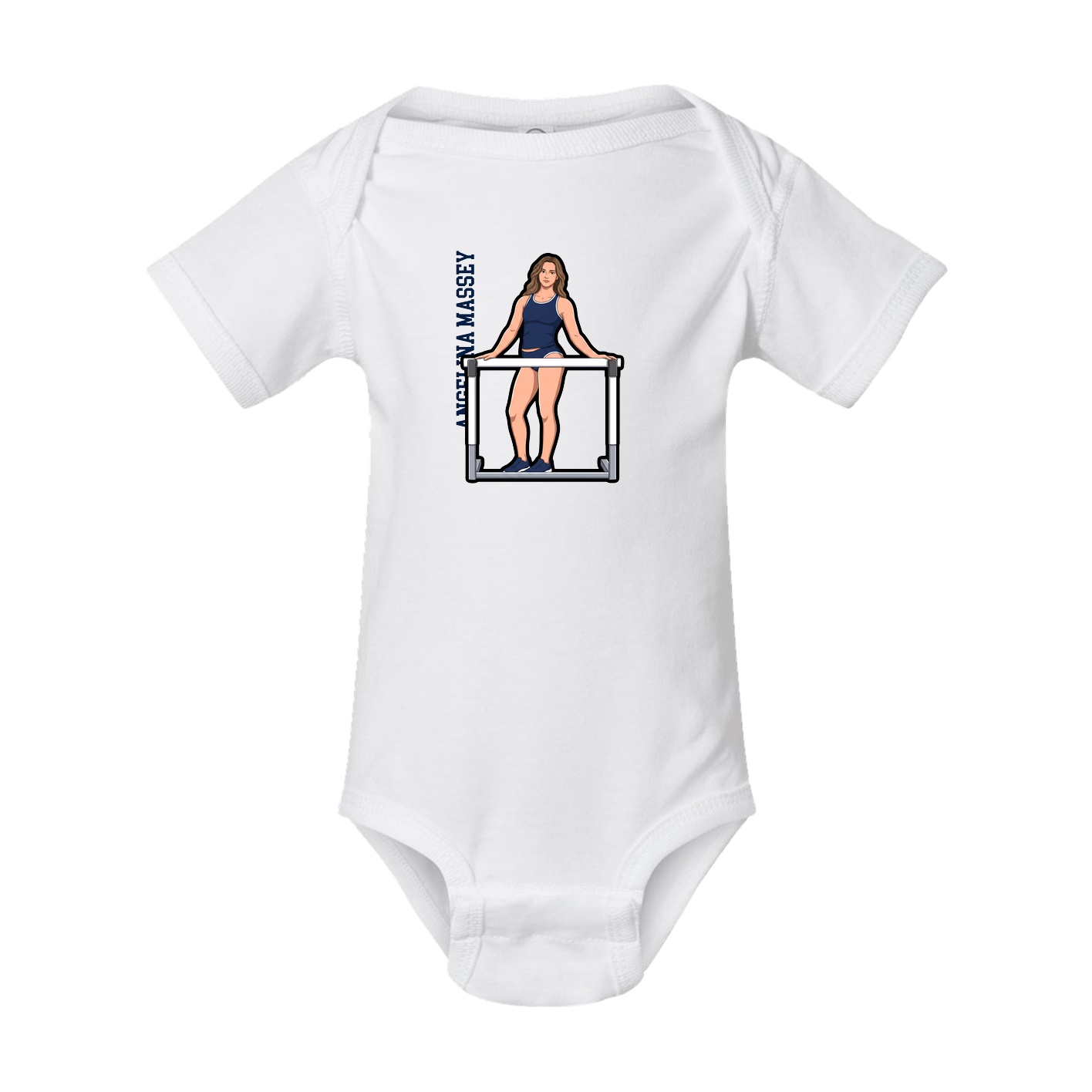 Baby Onesie — Name Vertical in White