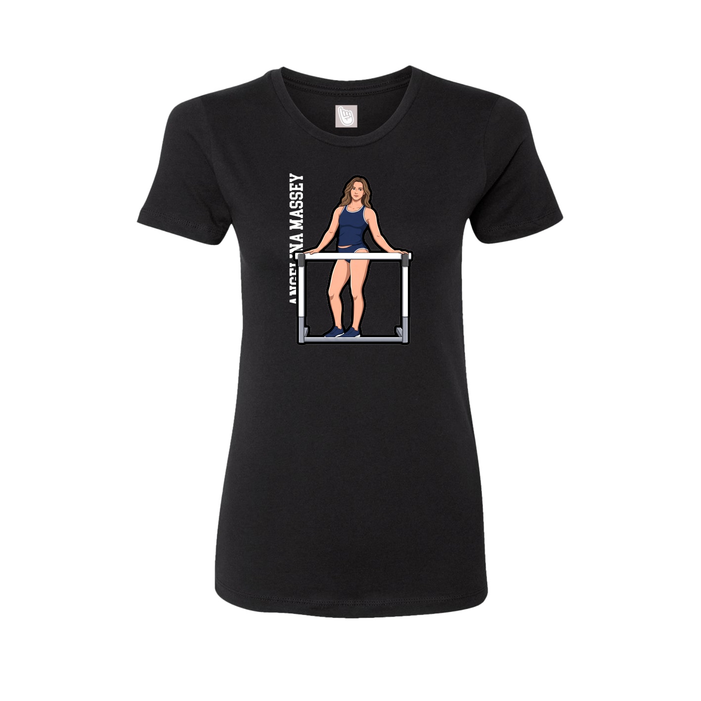 Womens Tee — Name Vertical in Black