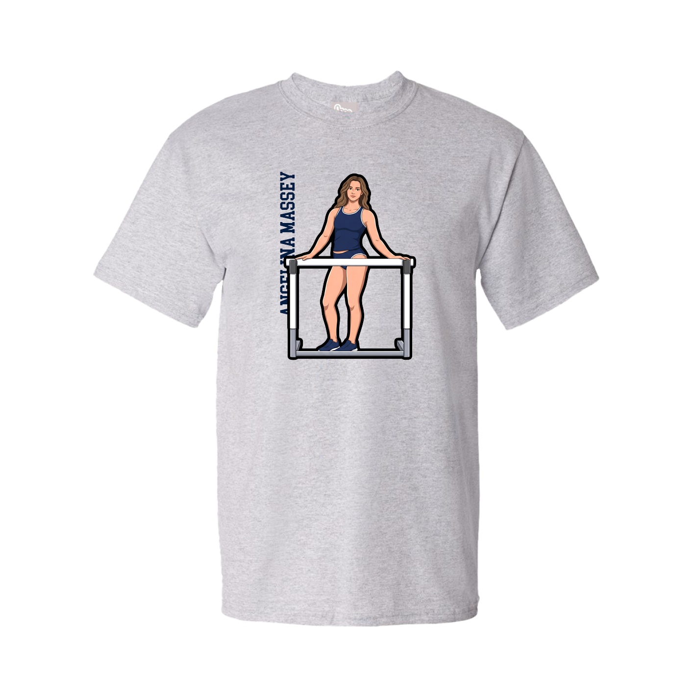 Youth Tee — Name Vertical in Grey