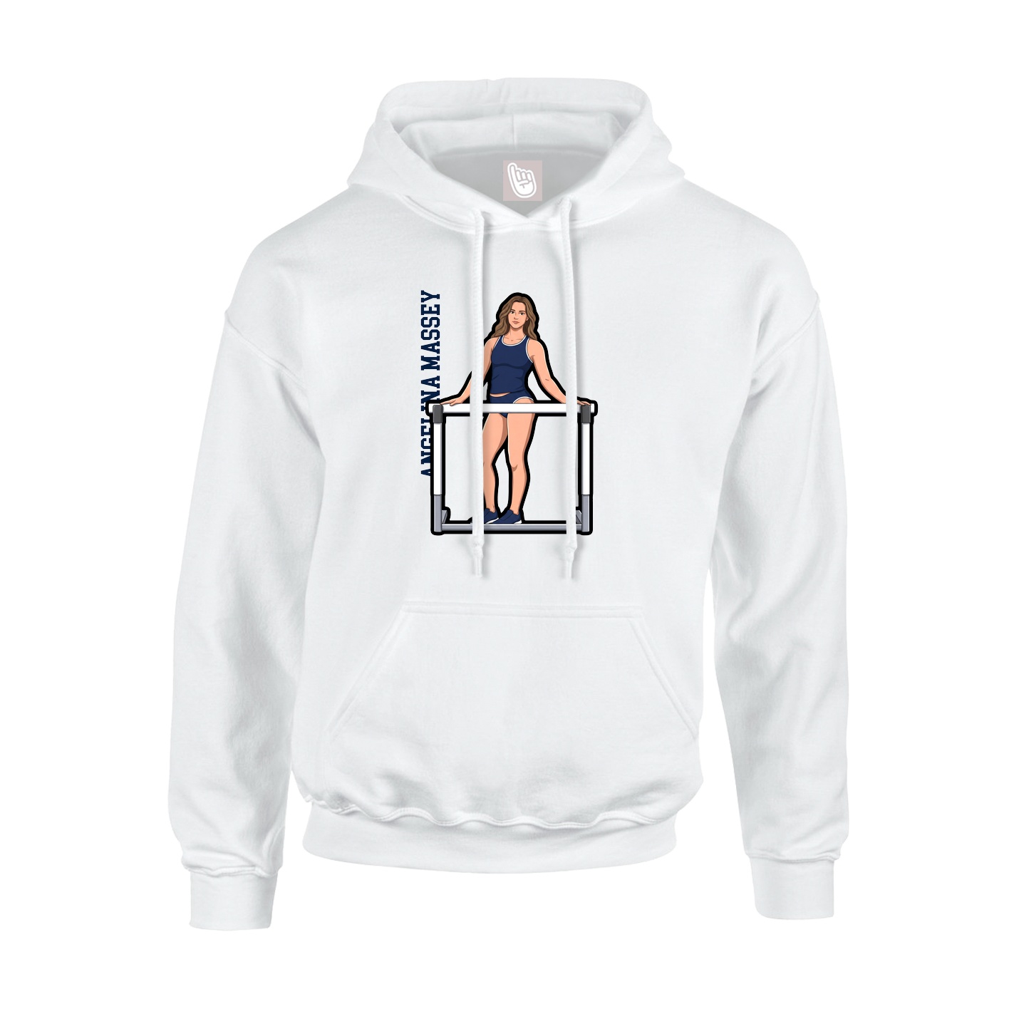 Youth Hoodie — Name Vertical in White