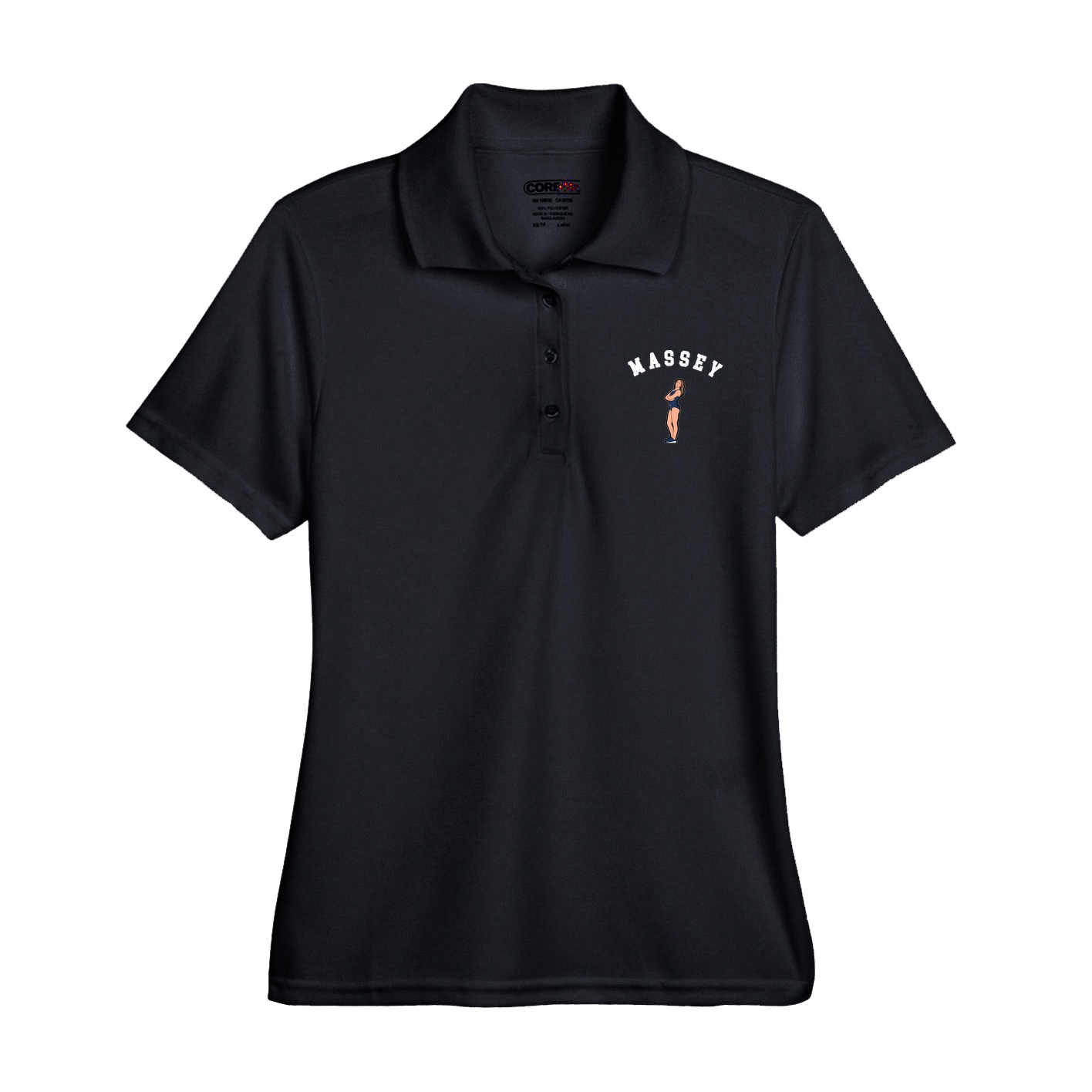 Womens Performance Polo — Shirsey Arch in Black