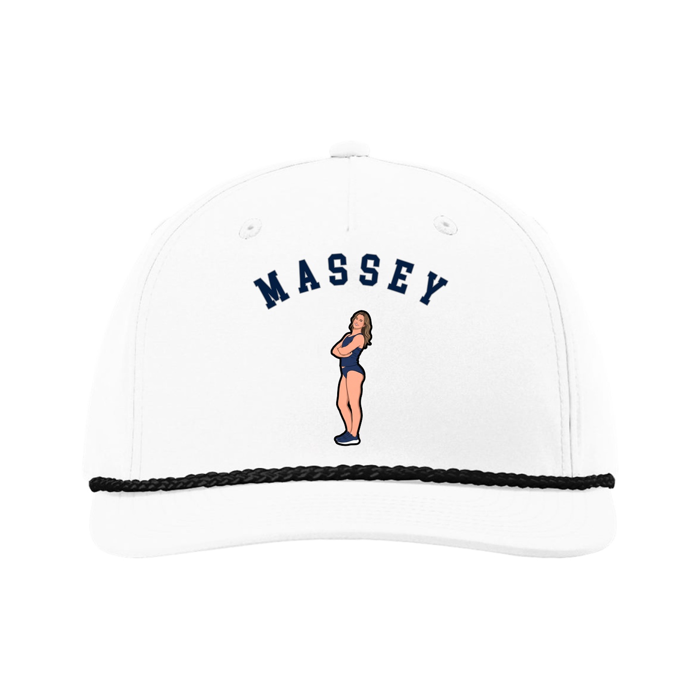 Five-Panel Classic Rope Cap — Shirsey Arch in White