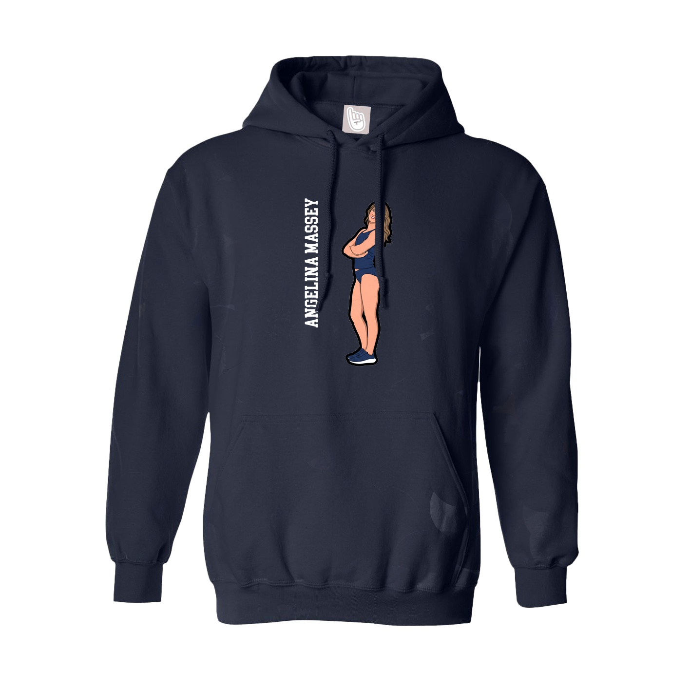 Hoodie — Name Vertical in Navy