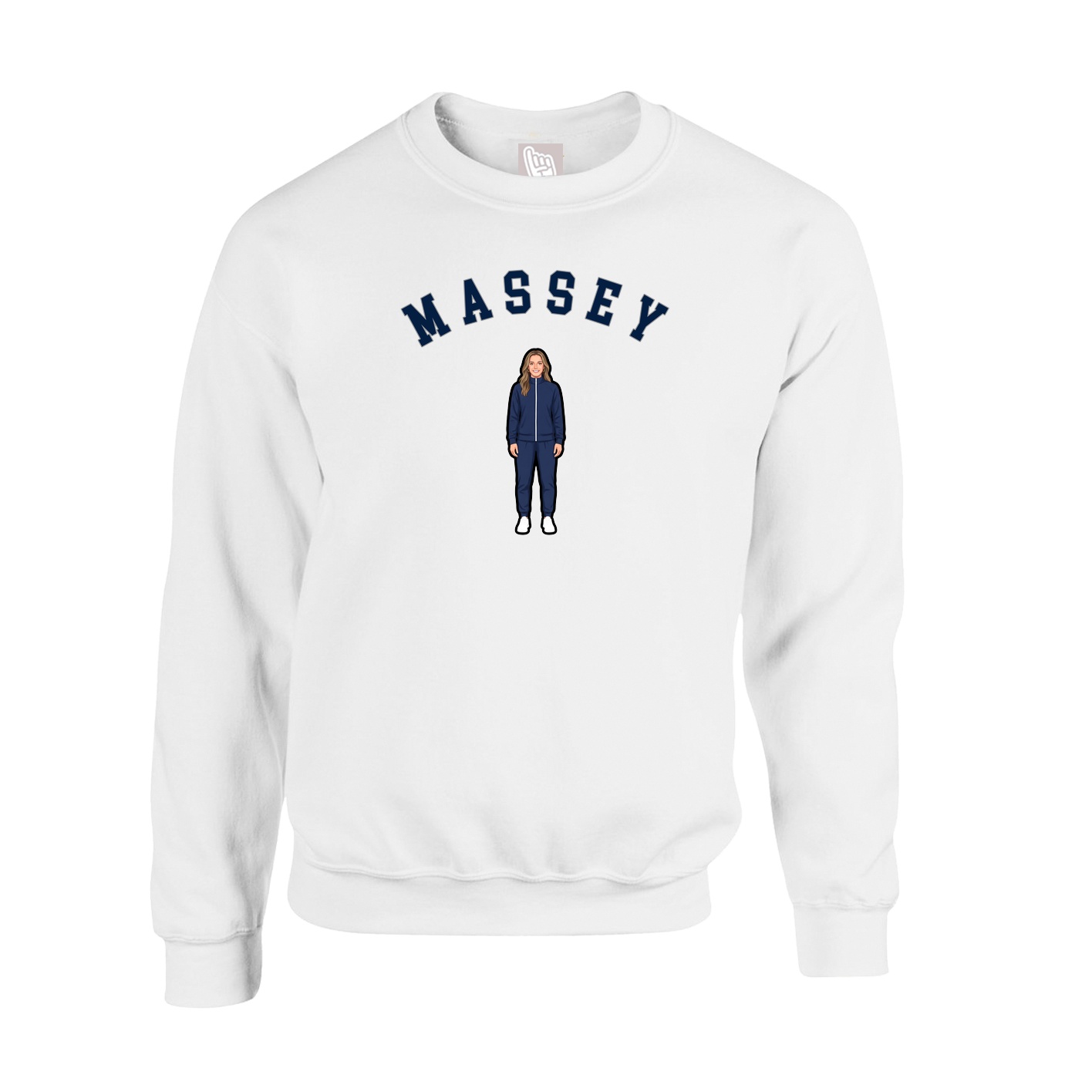 Fleece Crew — Shirsey Arch in White
