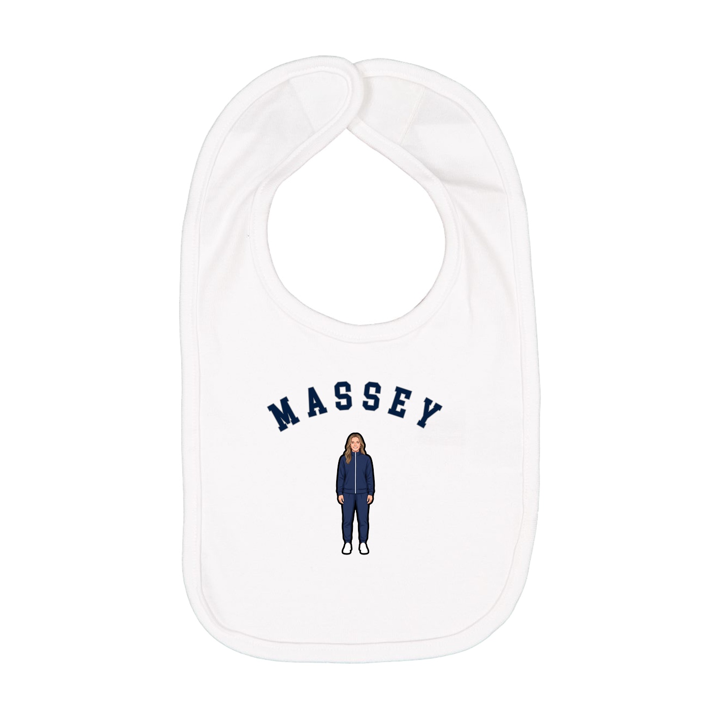 Infant Bib — Shirsey Arch in White