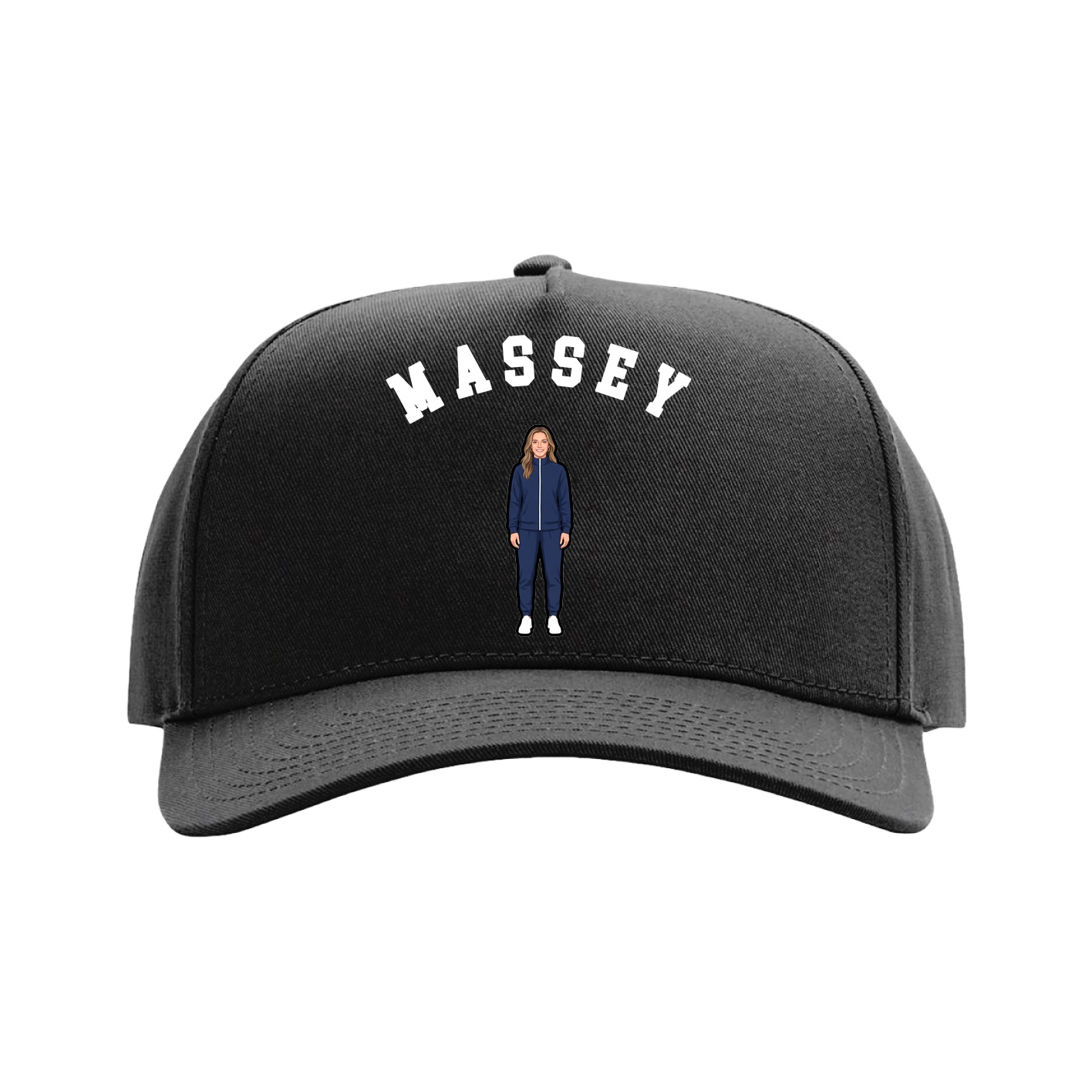 Full Fabric Five-Panel Champ Cap — Shirsey Arch in Black