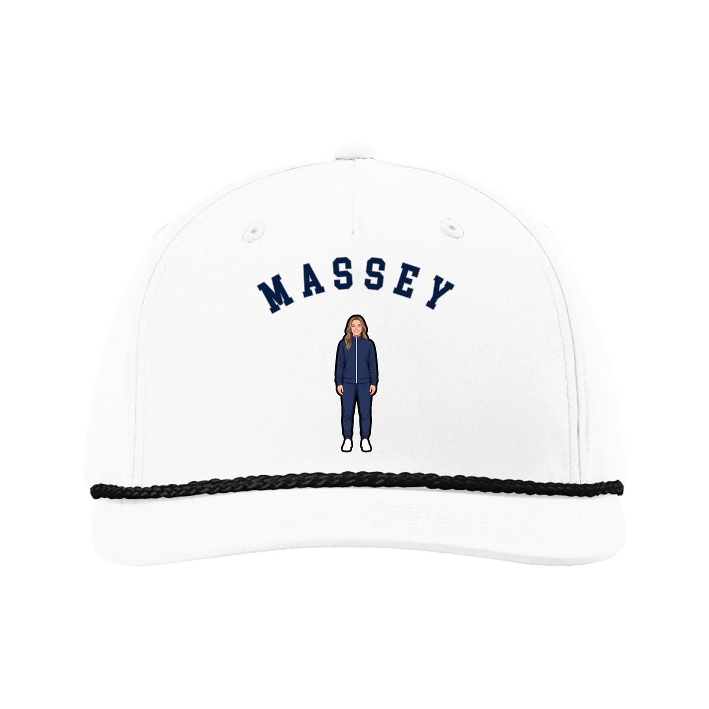 Five-Panel Classic Rope Cap — Shirsey Arch in White