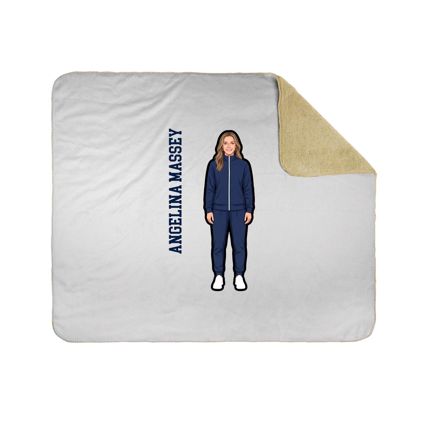 Throw Blanket — Name Vertical in White