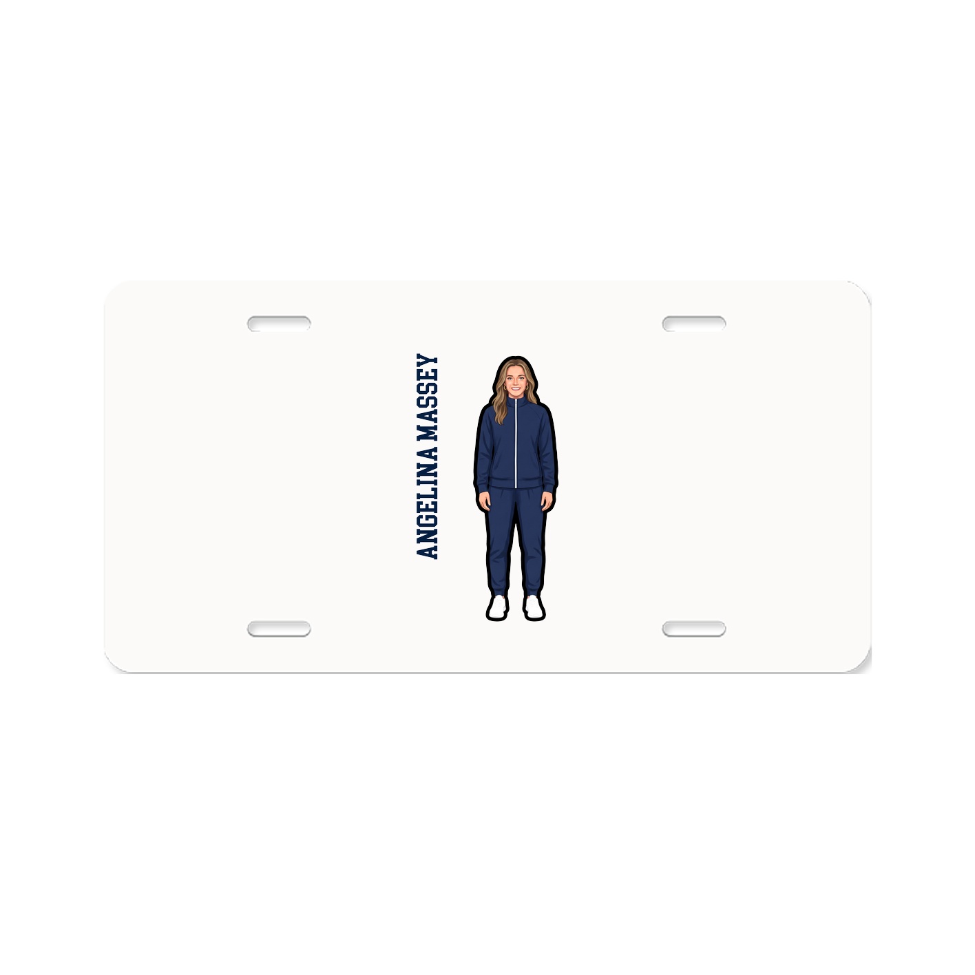 License Plate — Name Vertical in Classic