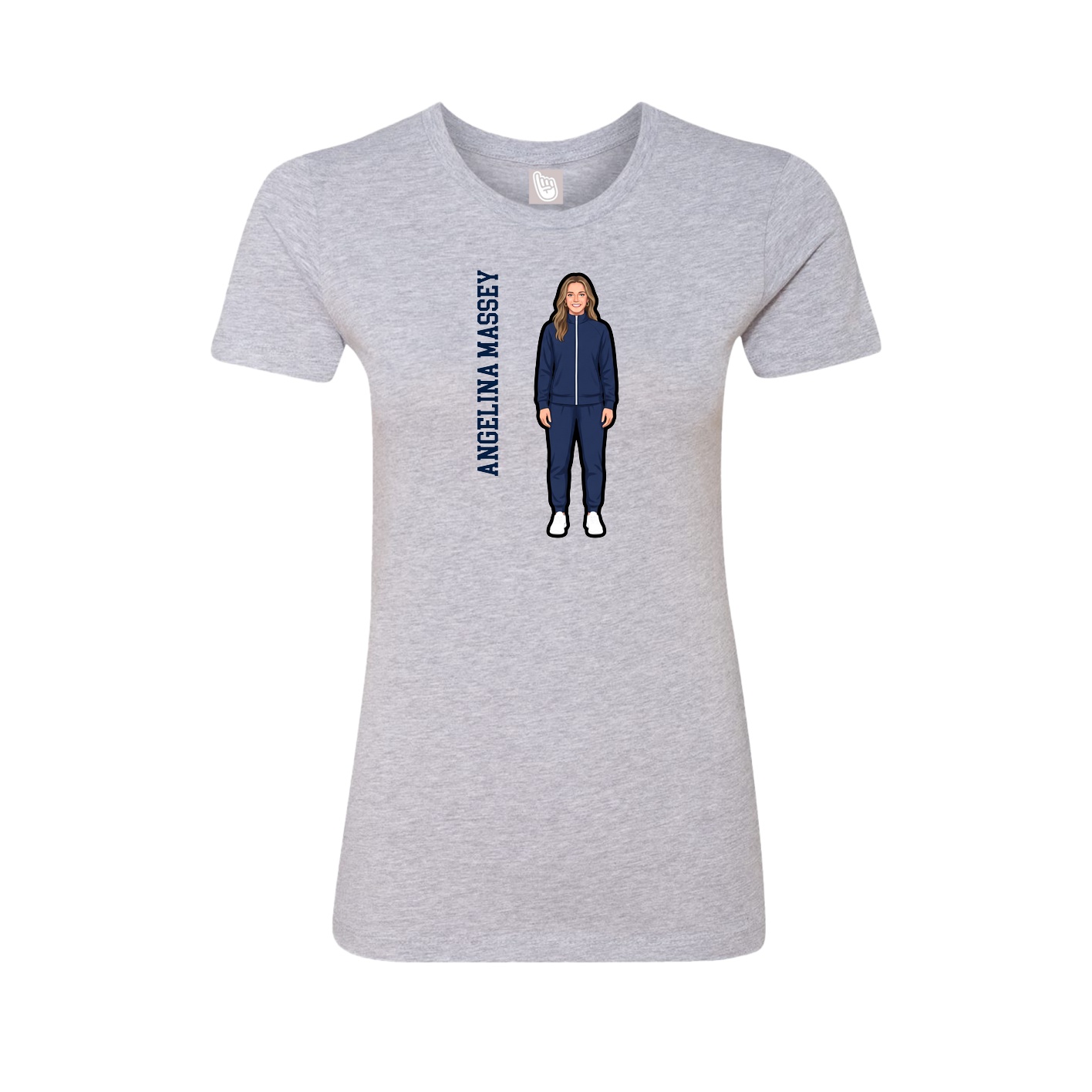Womens Tee — Name Vertical in Grey