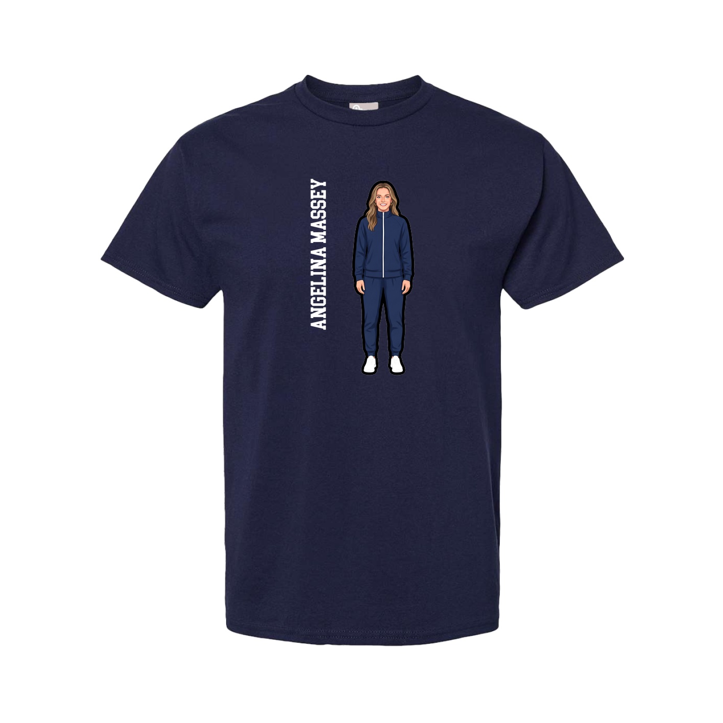 Youth Tee — Name Vertical in Navy