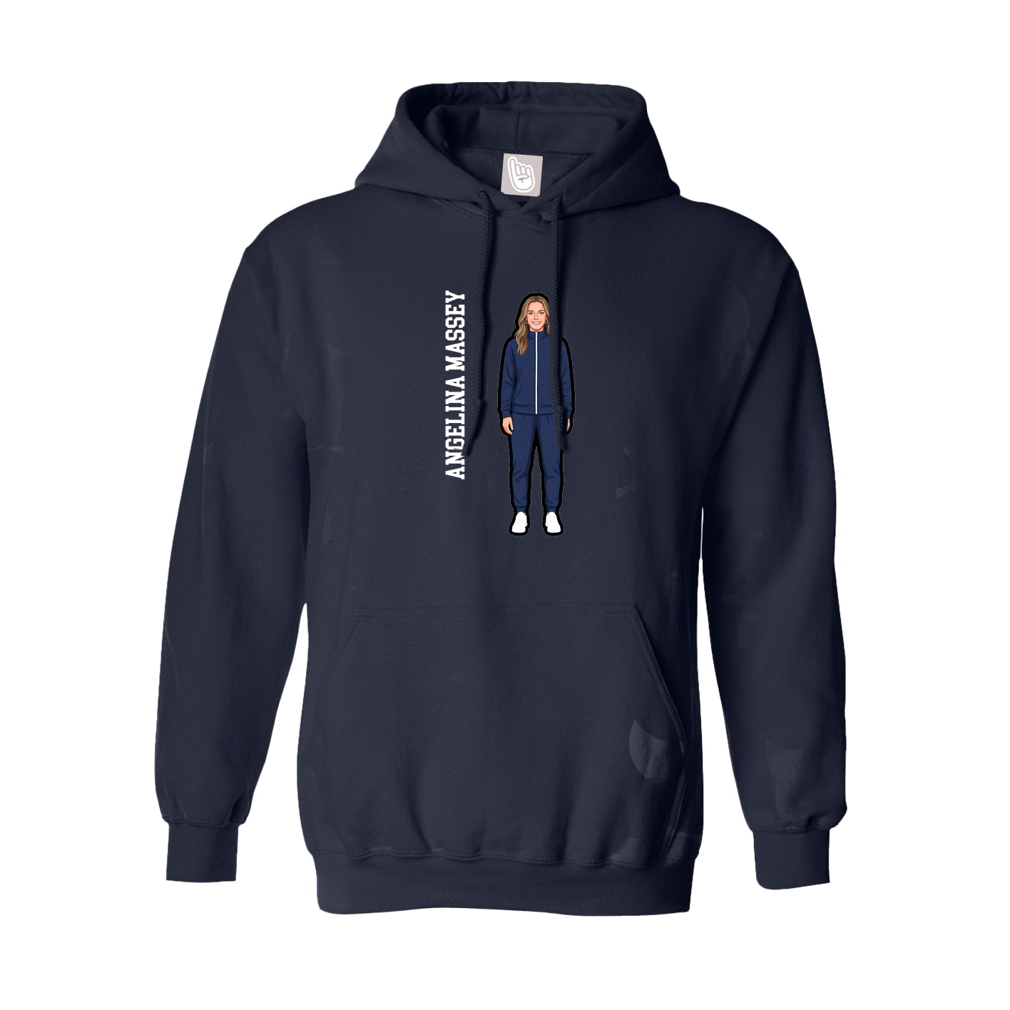 Youth Hoodie — Name Vertical in Navy