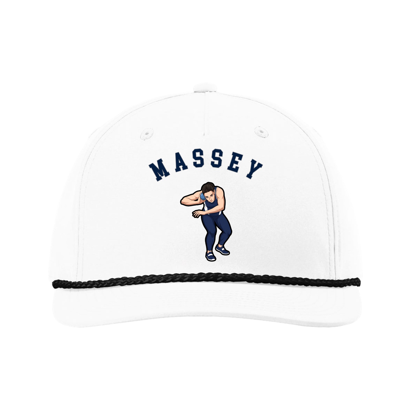 Five-Panel Classic Rope Cap — Shirsey Arch in White