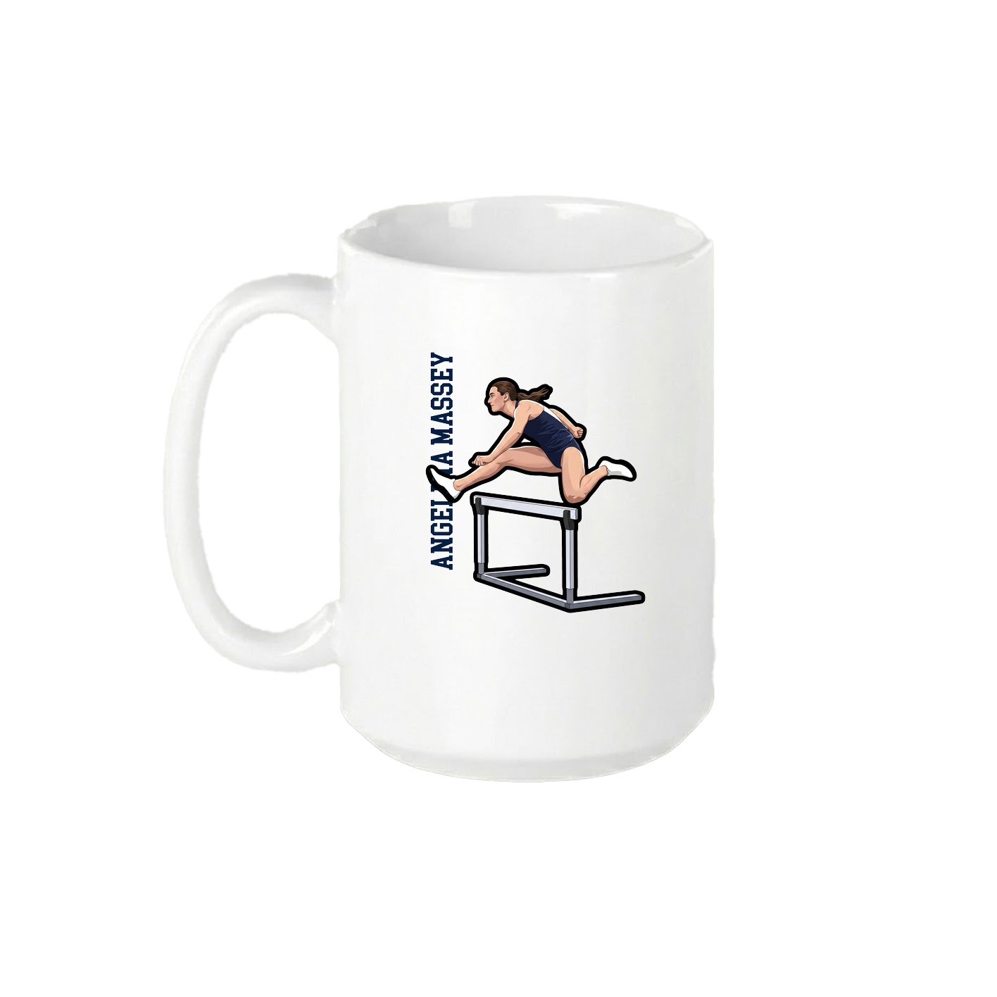 15oz Coffee Mug — Name Vertical in White