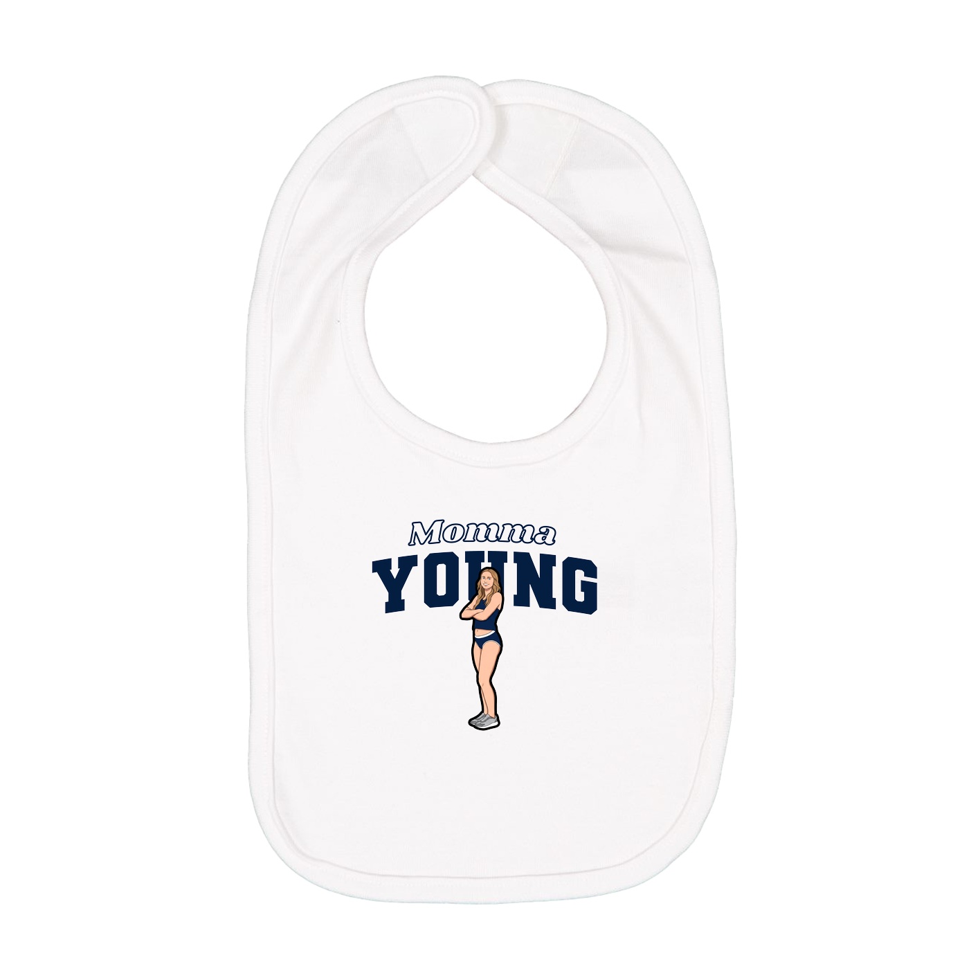 Infant Bib — Mothers Day Block in White