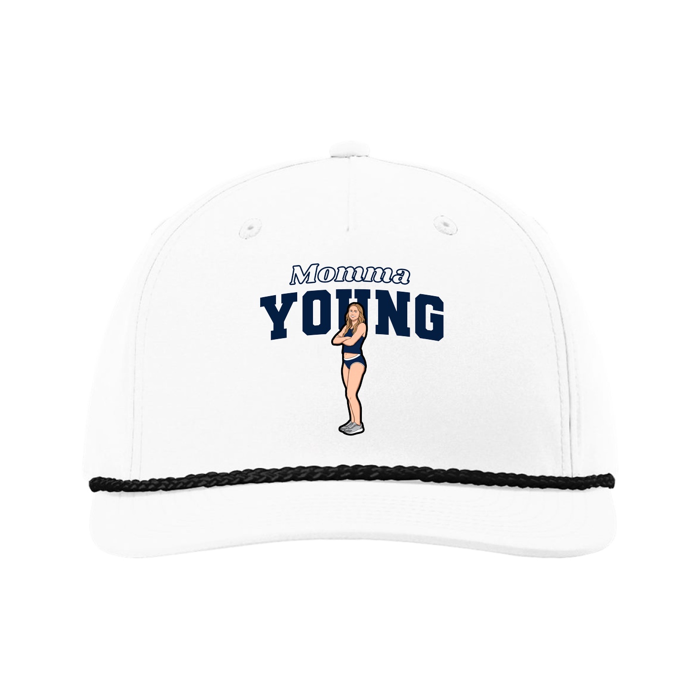 Five-Panel Classic Rope Cap — Mothers Day Block in White