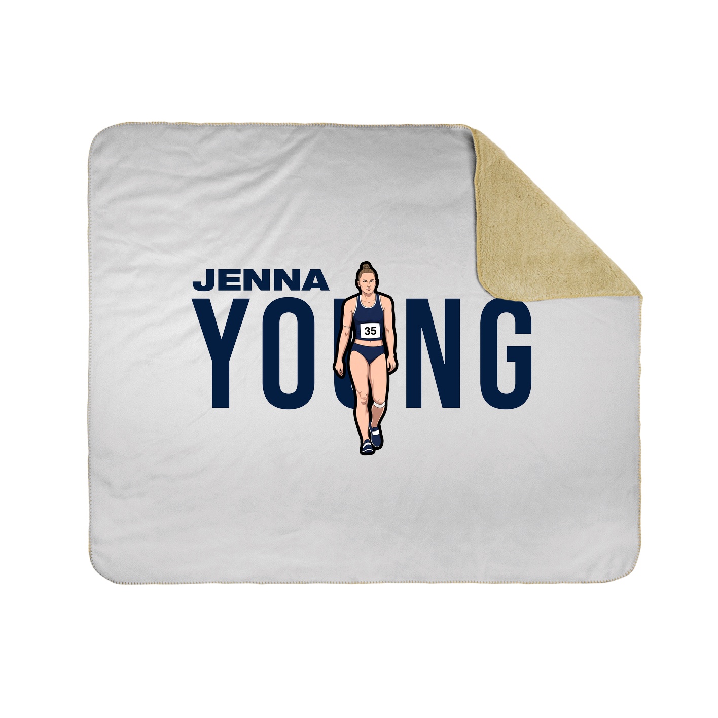 Throw Blanket — Player Name in White