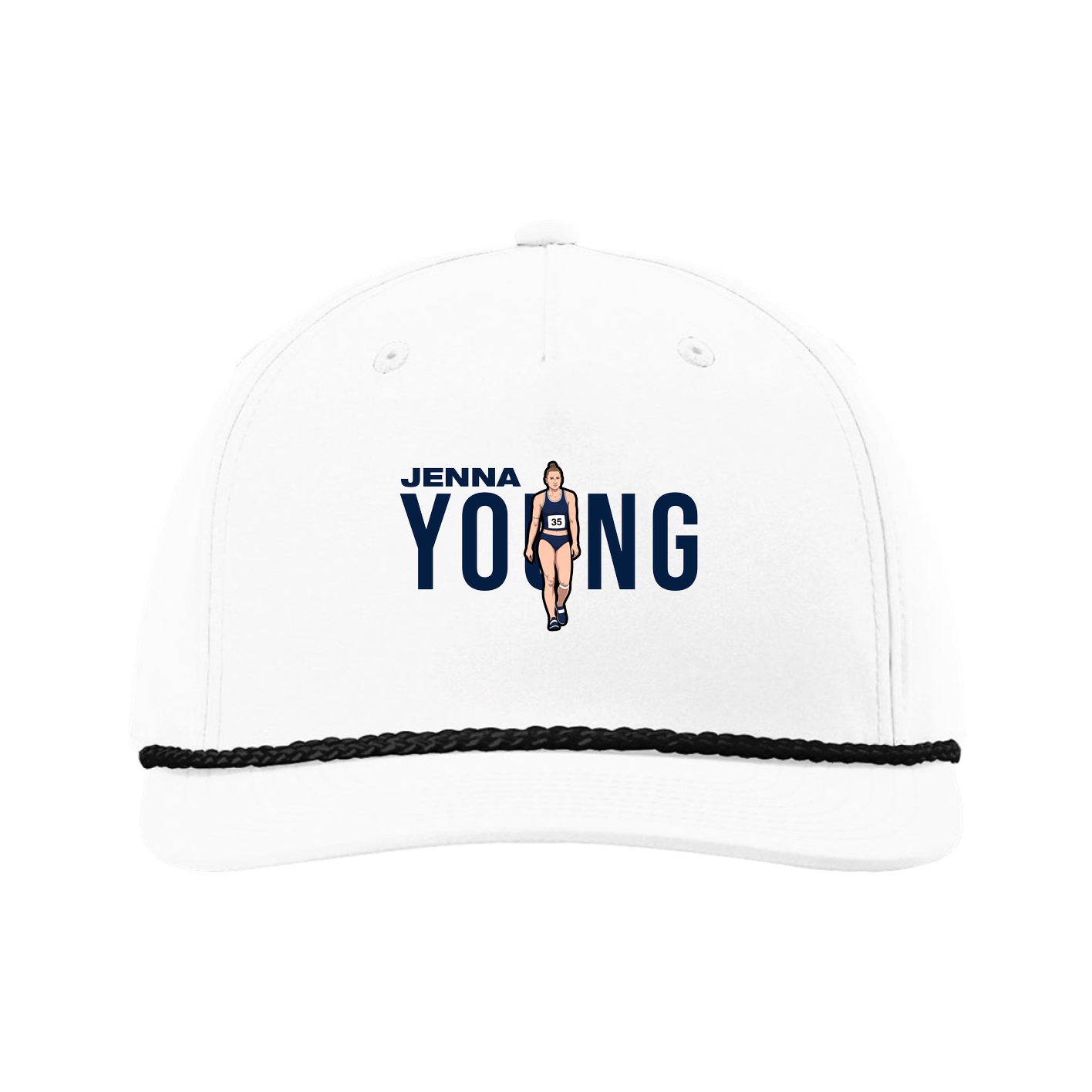 Five-Panel Classic Rope Cap — Player Name in White
