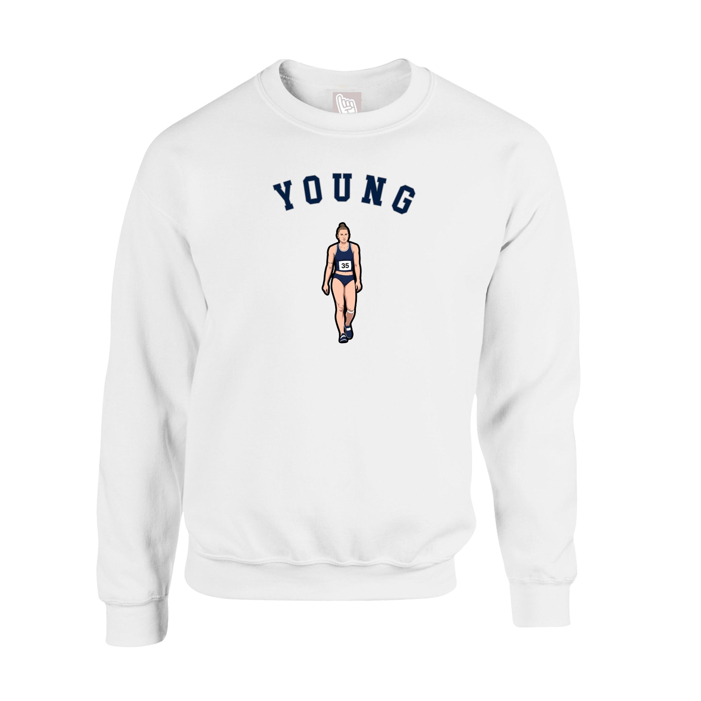 Fleece Crew — Shirsey Arch in White
