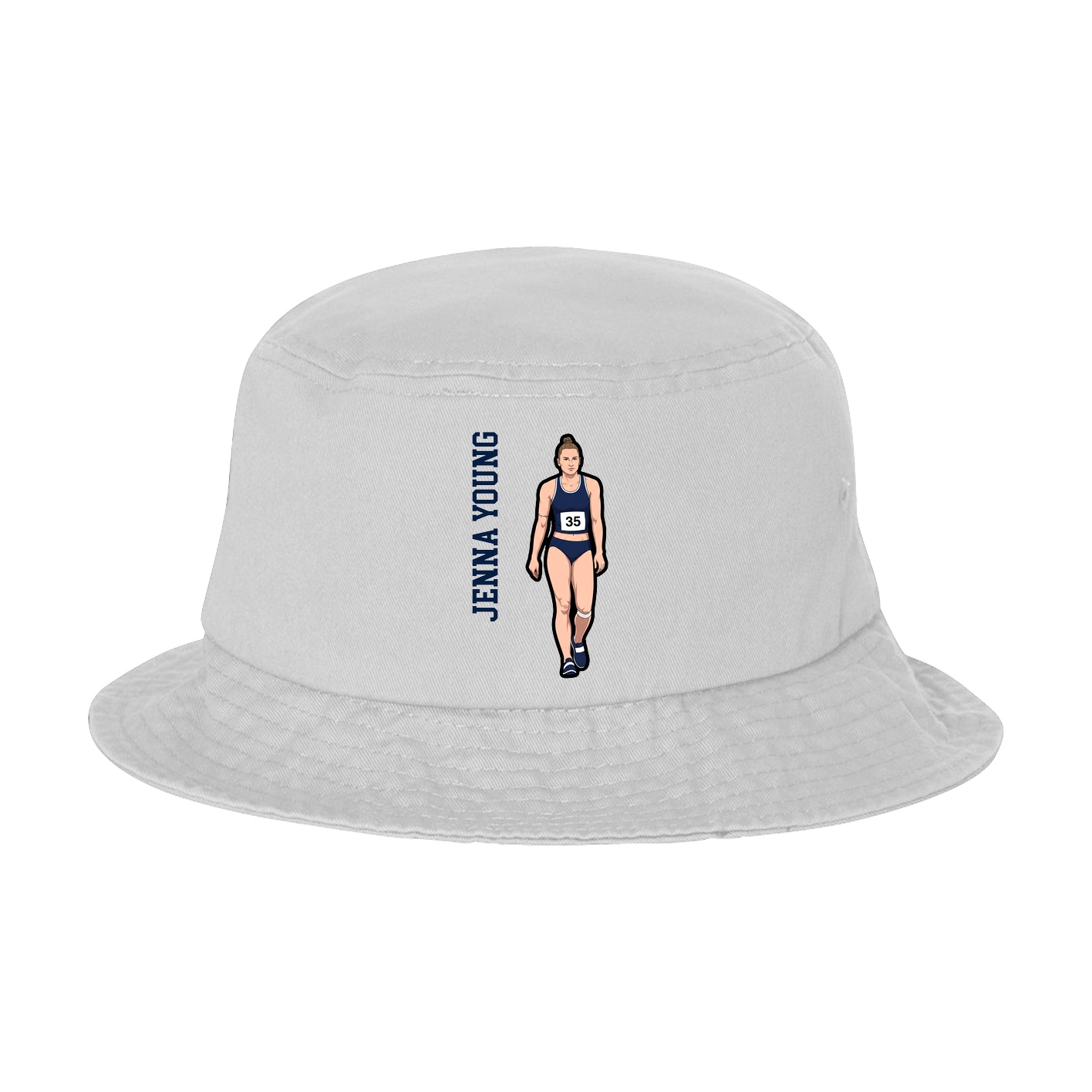 Bucket Cap — Name Vertical in White