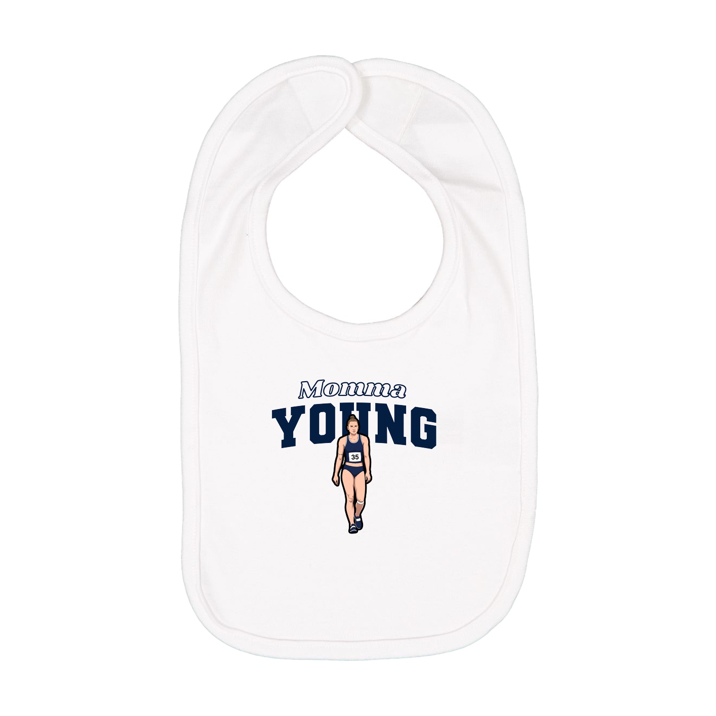 Infant Bib — Mothers Day Block in White