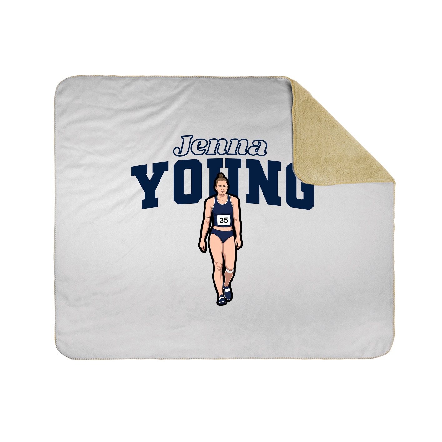 Throw Blanket — Name Arch in White