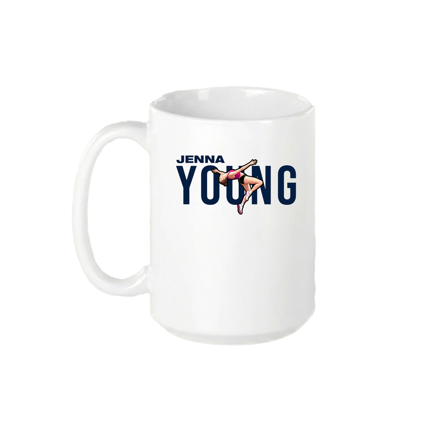 15oz Coffee Mug — Player Name in White