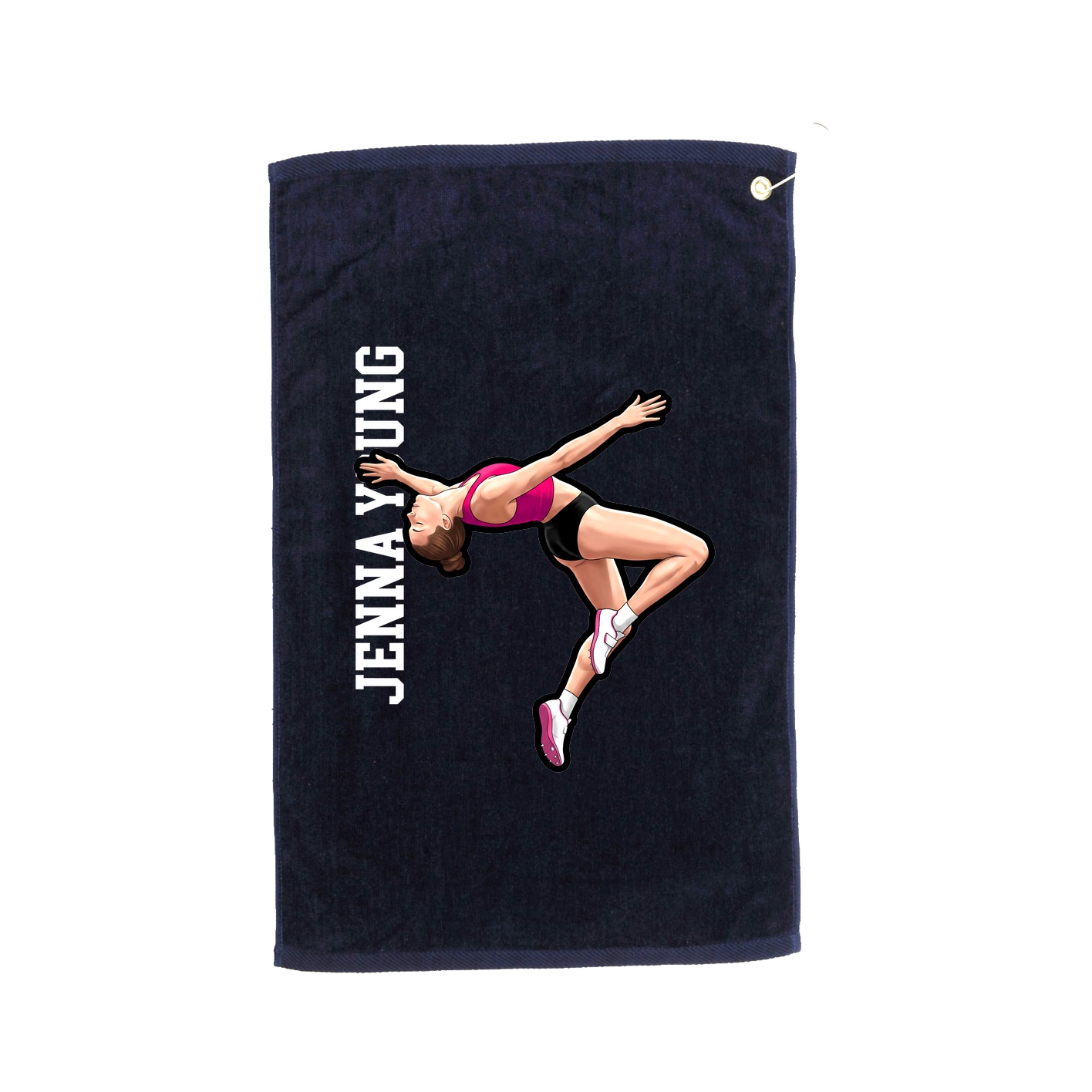 Golf Towel — Name Vertical in Navy