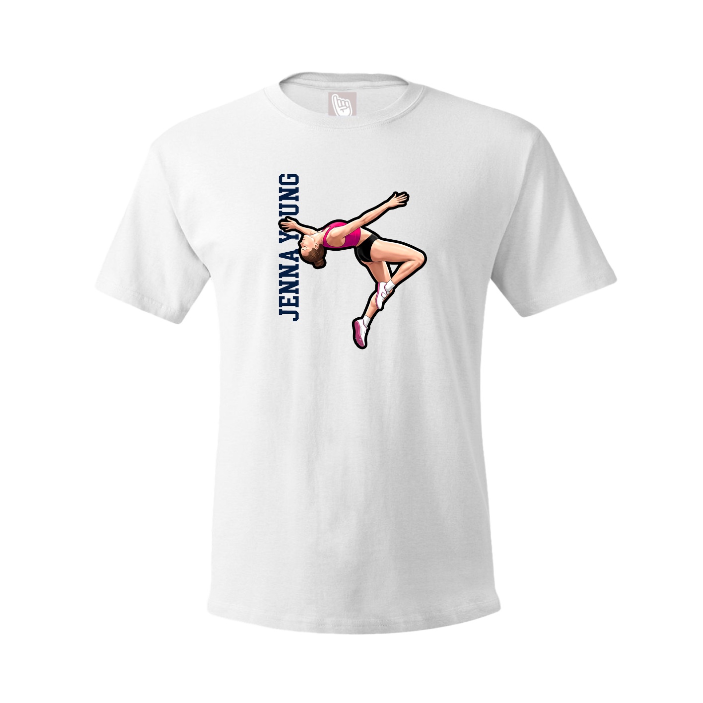 Tee — Name Vertical in White