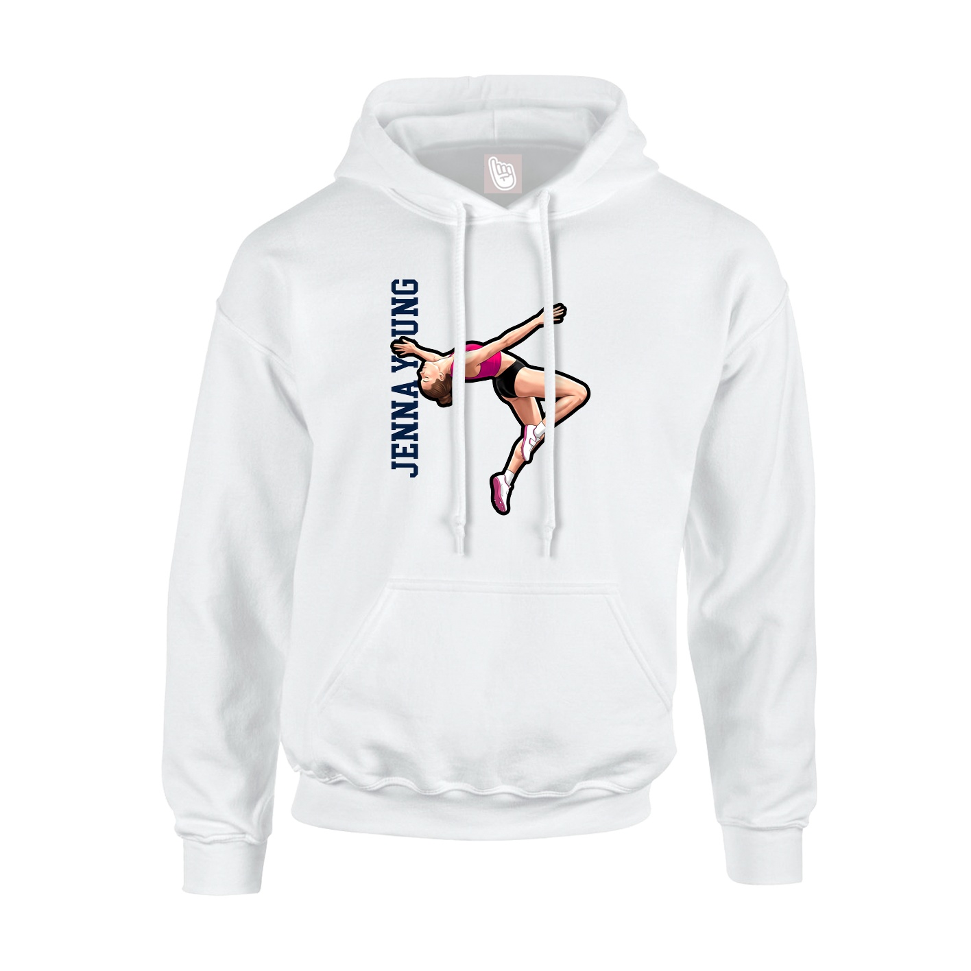 Youth Hoodie — Name Vertical in White