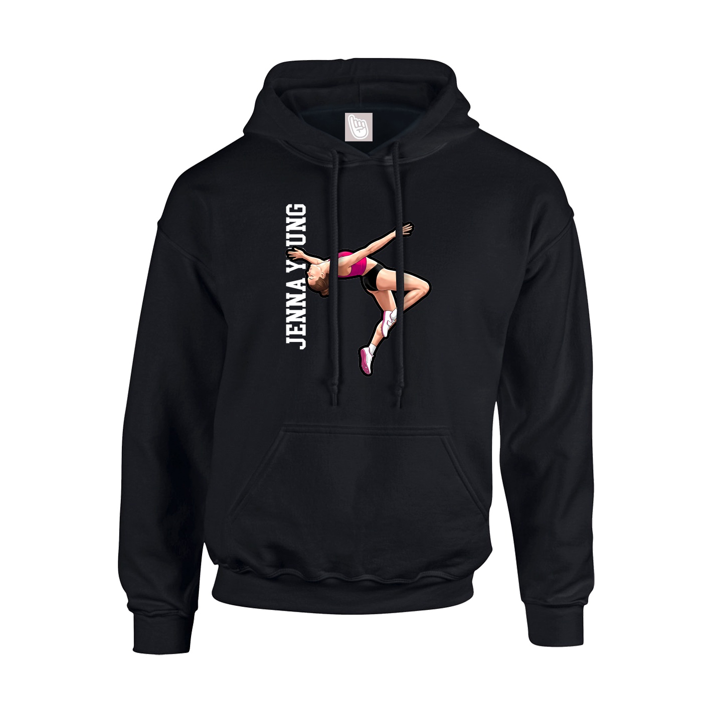 Youth Hoodie — Name Vertical in Black