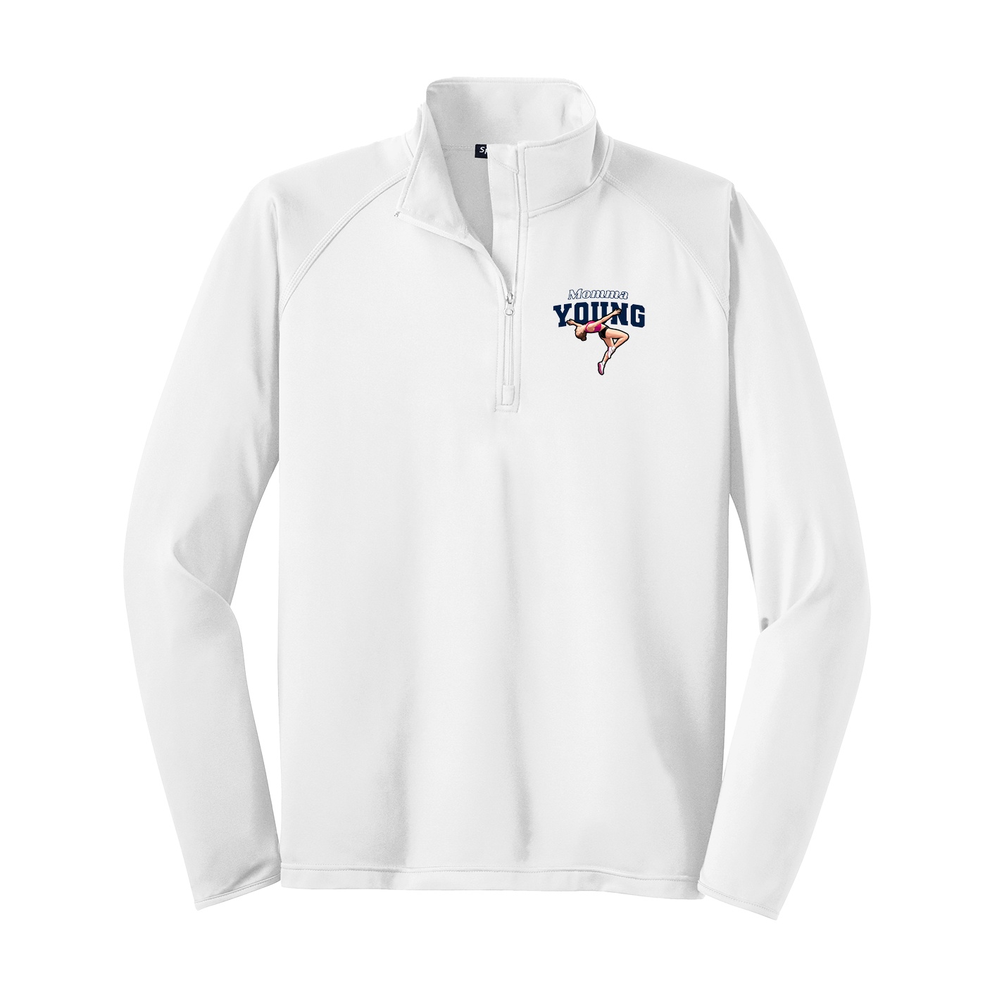Q-Zip Pullover — Mothers Day Block in White