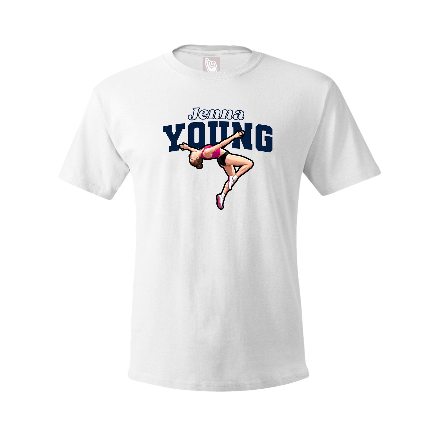 Youth Tee — Name Arch in White